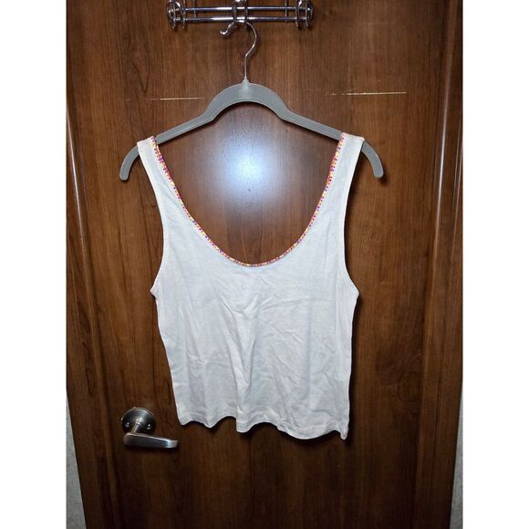 NWOT Free People Women's Tan and Cream Crop Tank Sz XS - Picture 1 of 5